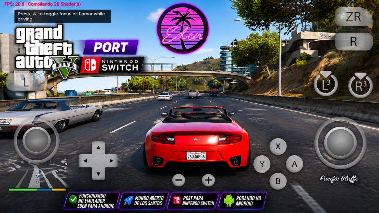 GTA 5 PORT SWITCH FUNCIONANDO NO ANDROID│EDEN EMULATOR
