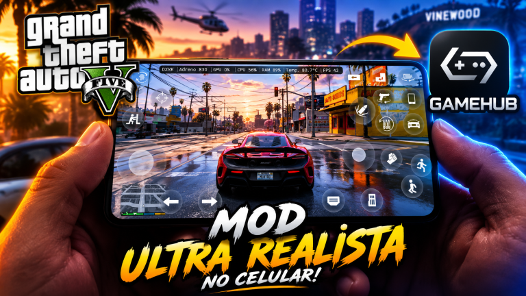 GTA V NO CELULAR COM GRÁFICOS ULTRA REALISTAS! 😱 QUANTV + VERY HIGH RESOLUTION